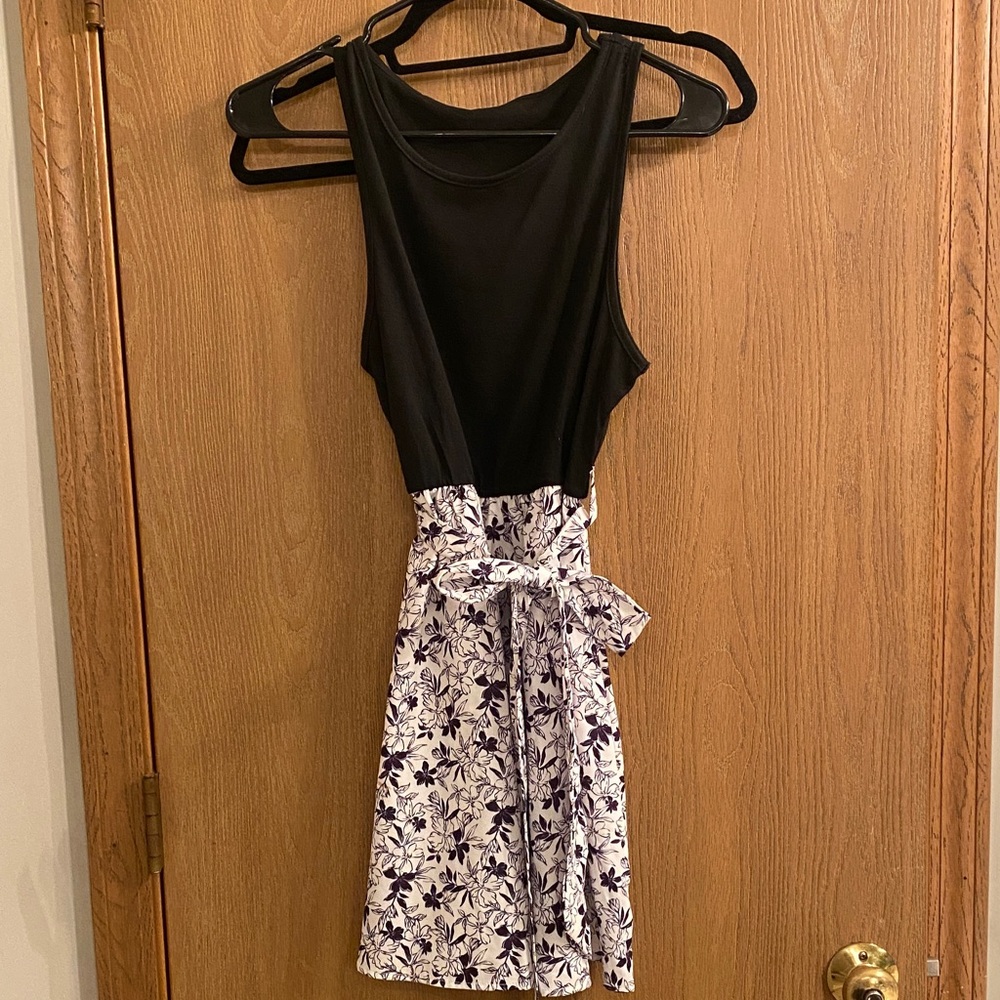 Cupshe Black and White Floral Mini Dress